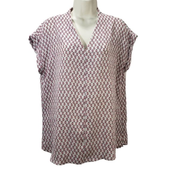 Tops - Anthropologie Pleione Womens Size M Short Sleeve Blouse